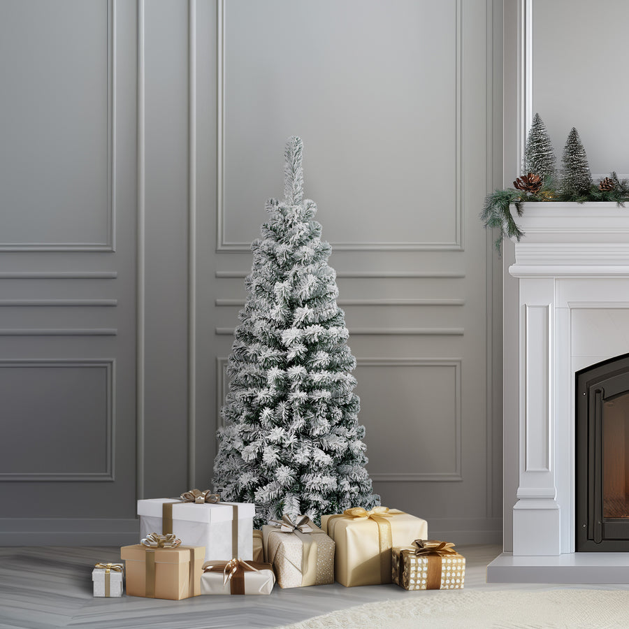 4.5 ft. Acacia Pencil Slim Flocked Tree