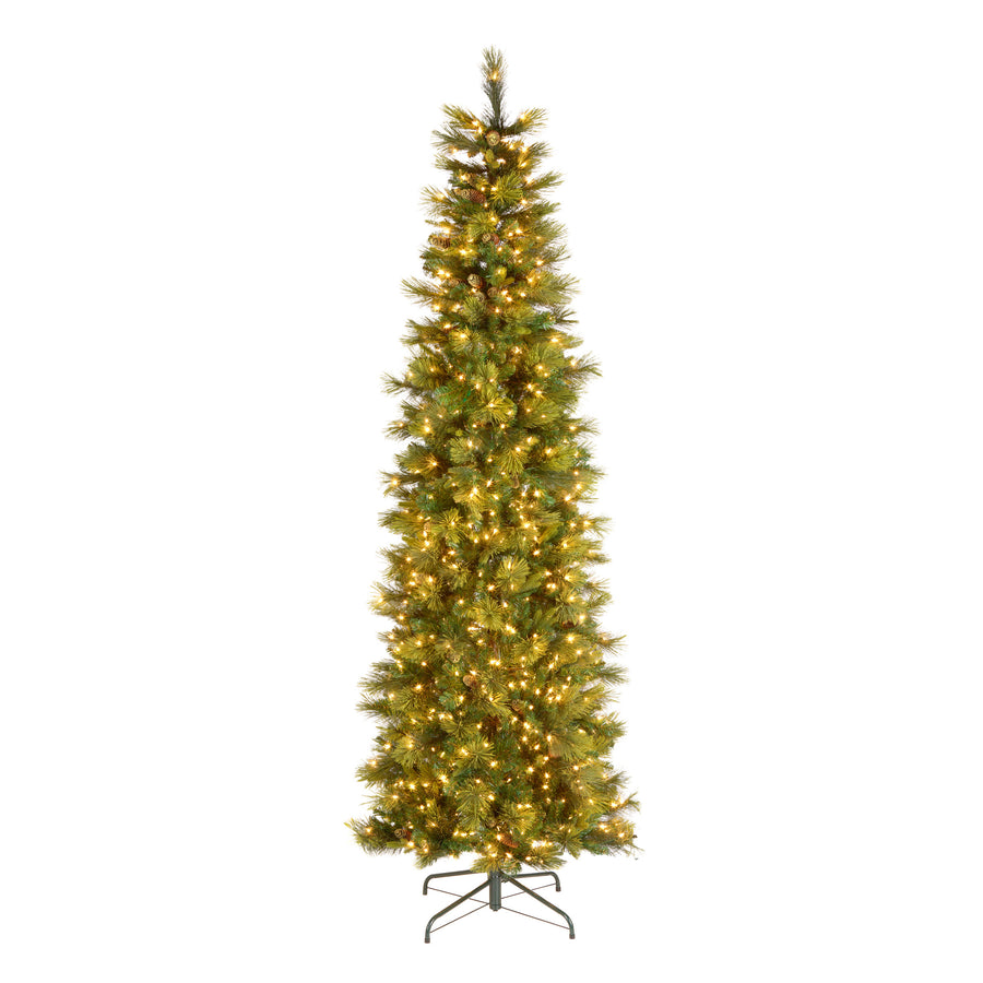 9 ft. Pre-Lit Carolina Pine Slim Tree with Clear Lights - National Tree Company
