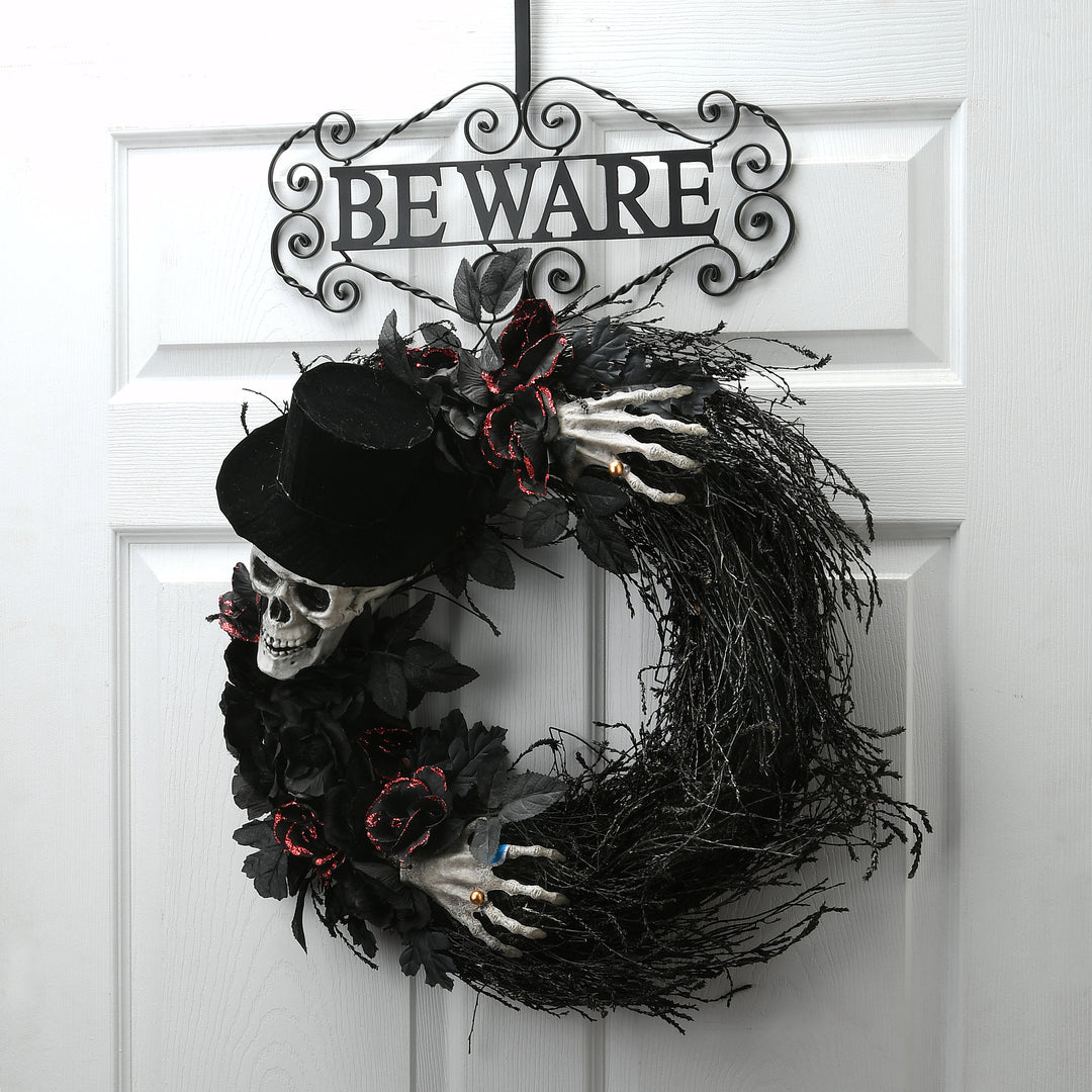 Halloween "Beware" Wreath Hanger, 16 Inches