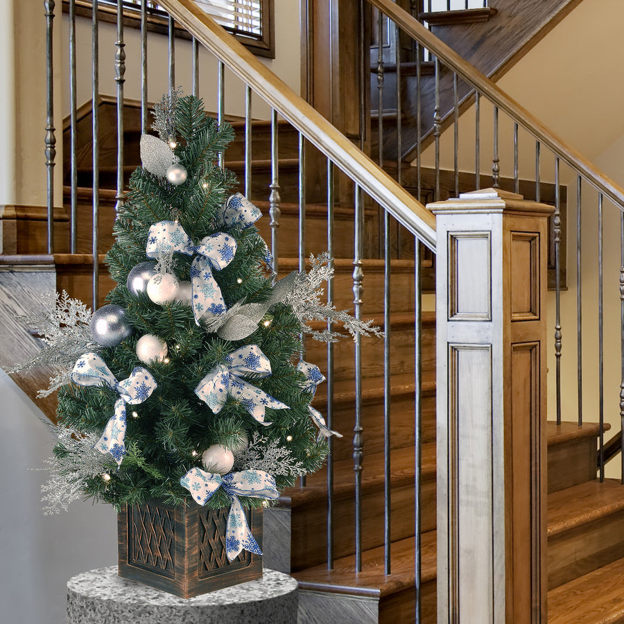 40 in. Pre-Lit Decorative Collection Ornament Tree with Clear Lights