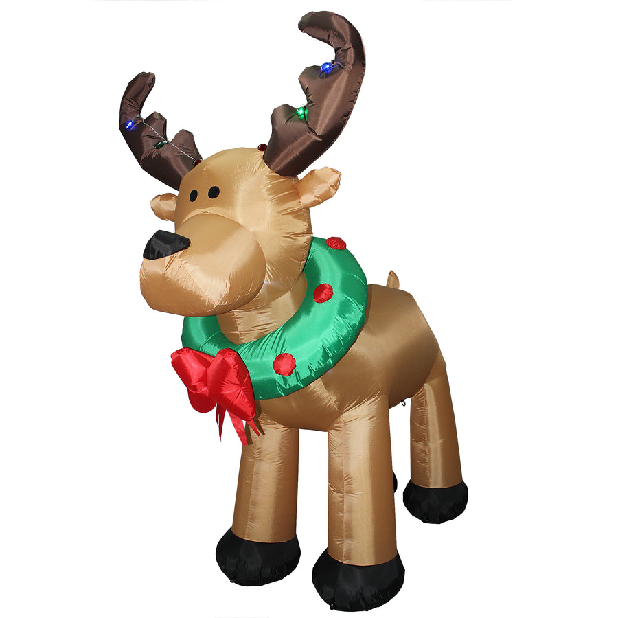 8 ft. Inflatable Reindeer with LED Lights - National Tree Company