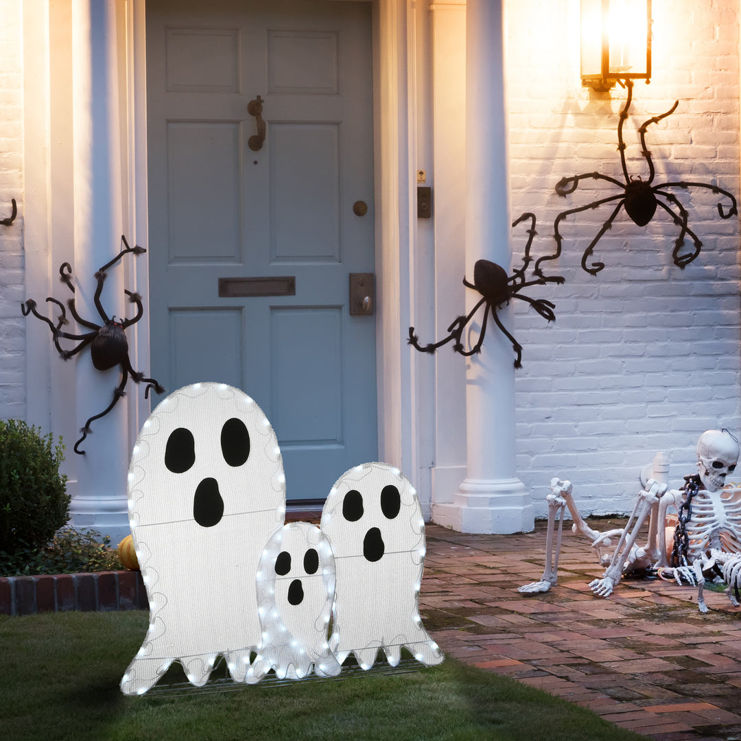 Halloween Pre-Lit Ghost Trio Outdoor Decoration, LED Lights, 36 Inches