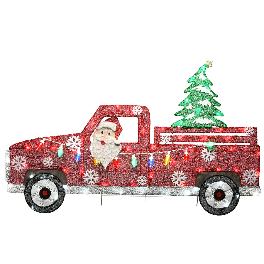 27 in. Pre-Lit Santa in Red Truck - National Tree Company