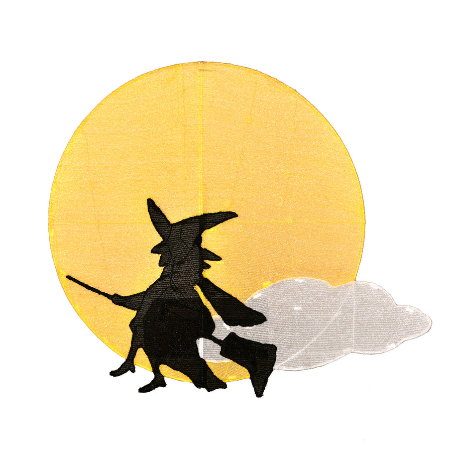 35 in. 2D Tinsel Witch on Broomstick with LED Lights - National Tree Company