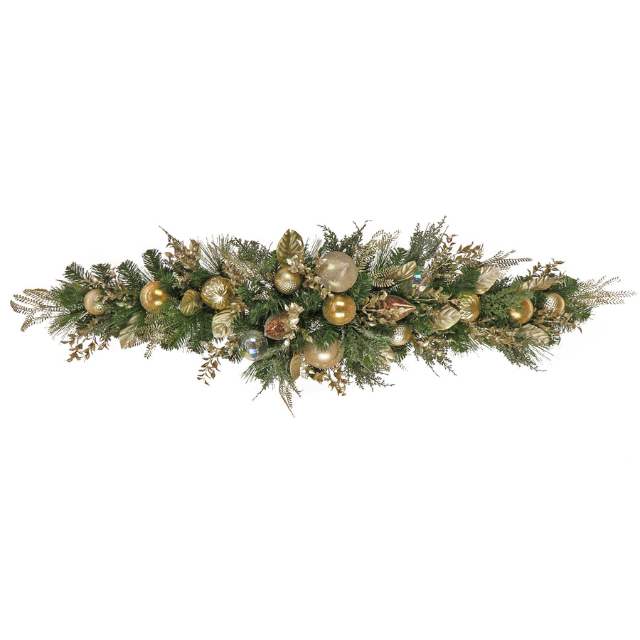 6 ft. HGTV Home Collection Champagne Wishes Mantle Swag - National Tree Company