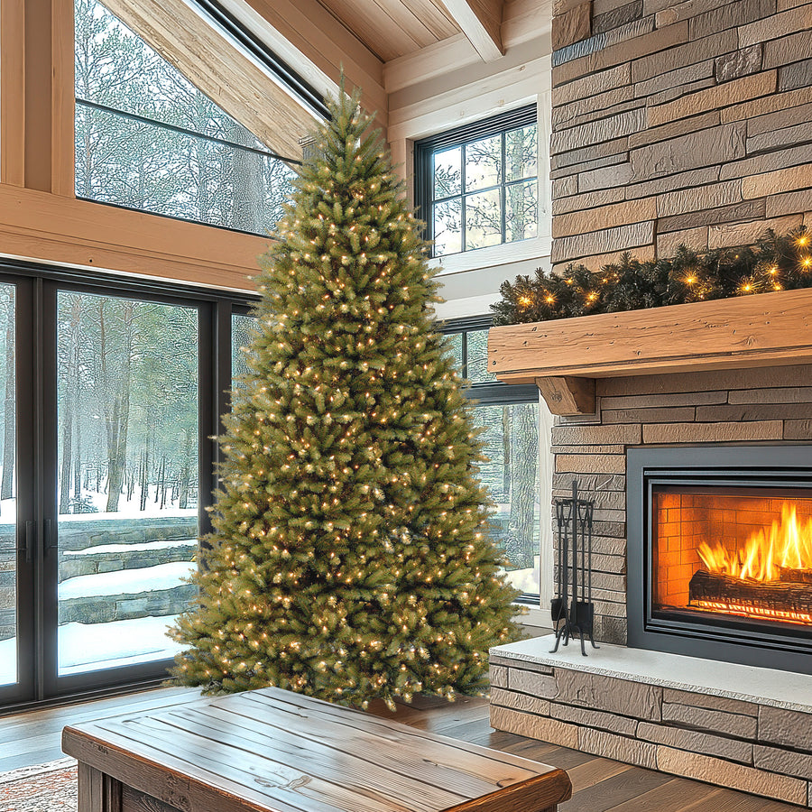 10 ft. Pre-Lit Dunhill Fir Tree with Clear Lights
