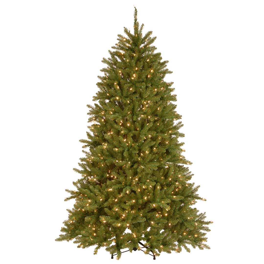 Pre-Lit Artificial Full Christmas Tree, Green, Dunhill Fir, Dual Color LED Lights, Includes PowerConnect and Stand, 6.5 Feet