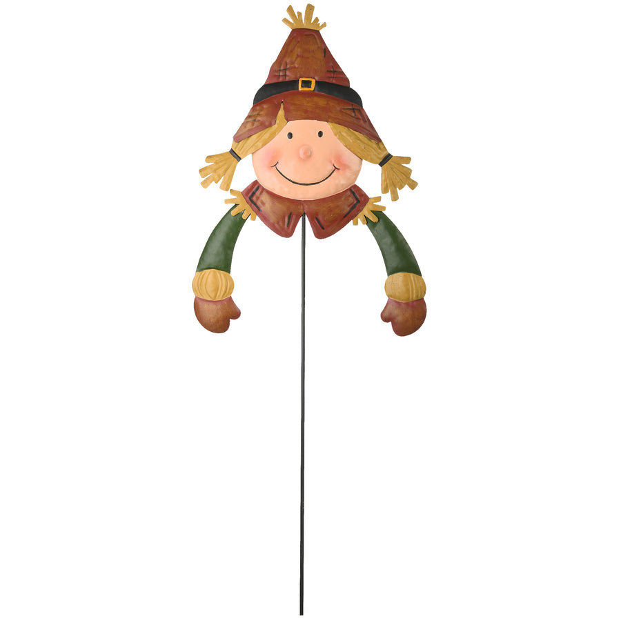 26 in. Scarecrow Girl Garden Stake Outdoor Fall Decoration - National Tree Company