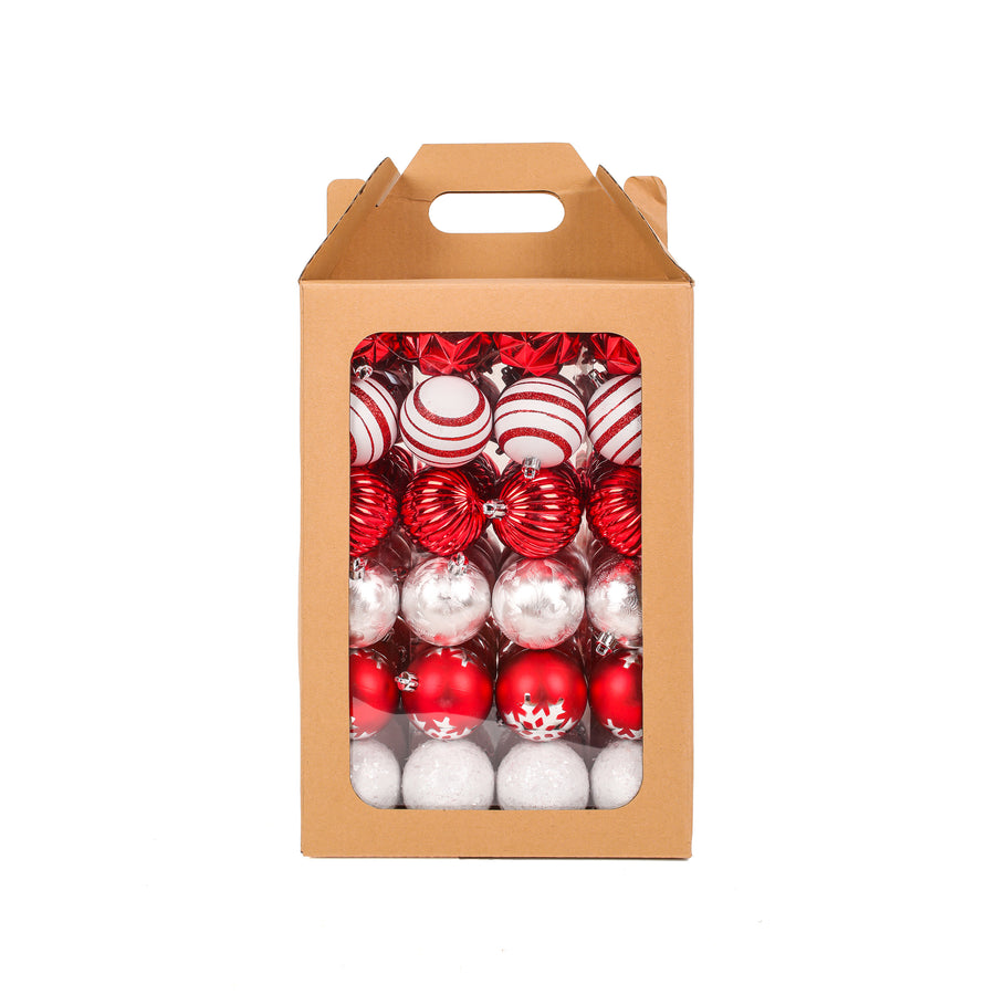 19 in. Red Xmas Ball Decor Set - National Tree Company