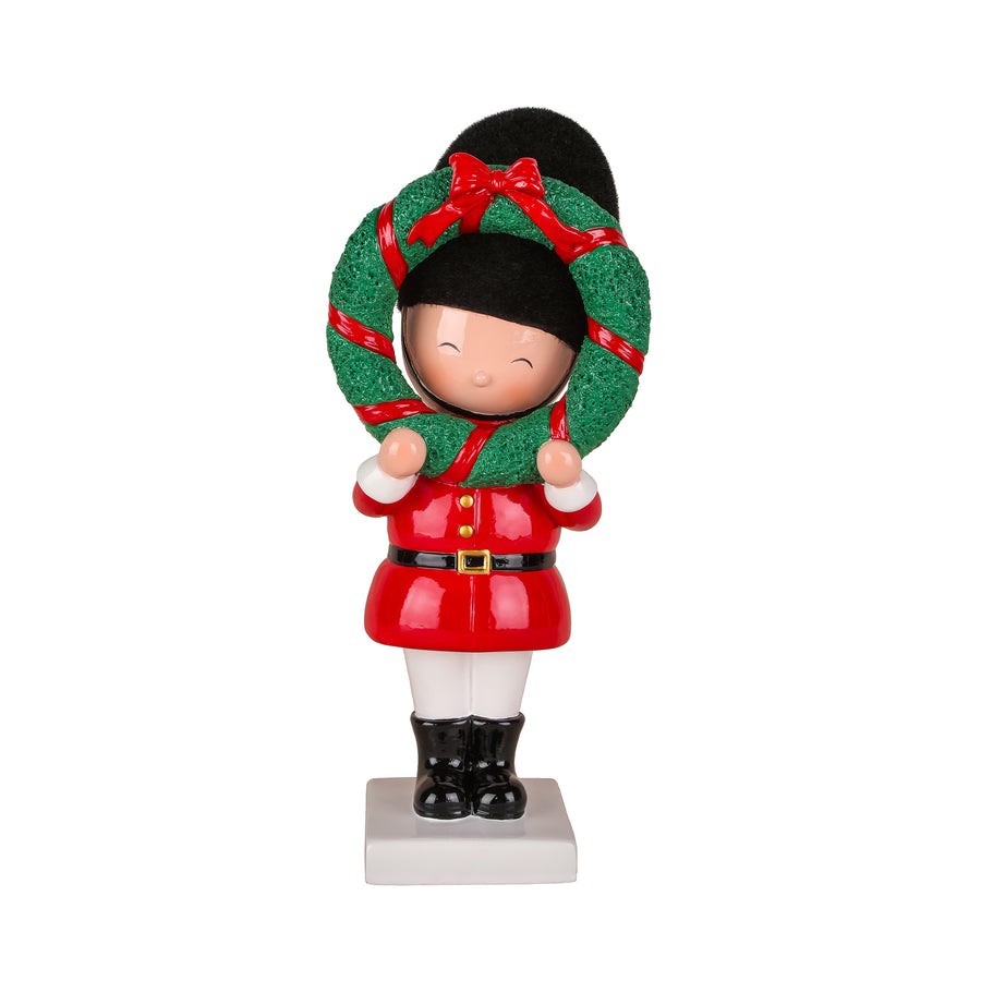 10 in. Christmas Soldier Holding Wreath - National Tree Company