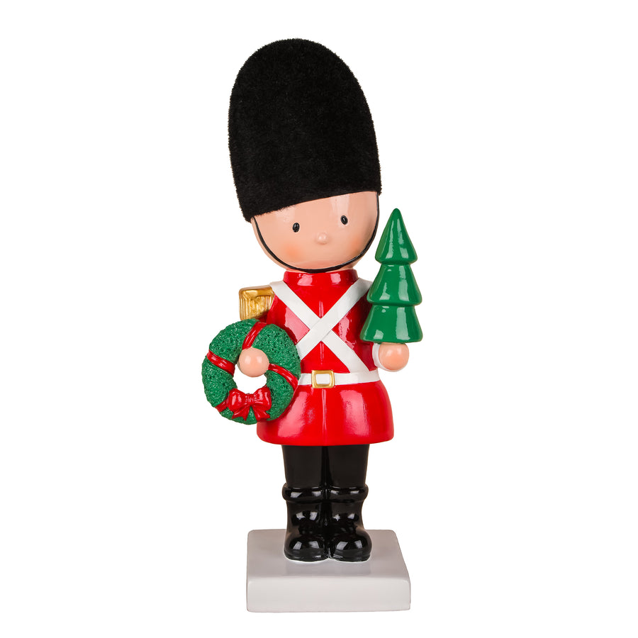 11 in. Christmas Soldier with Wreath and Tree - National Tree Company
