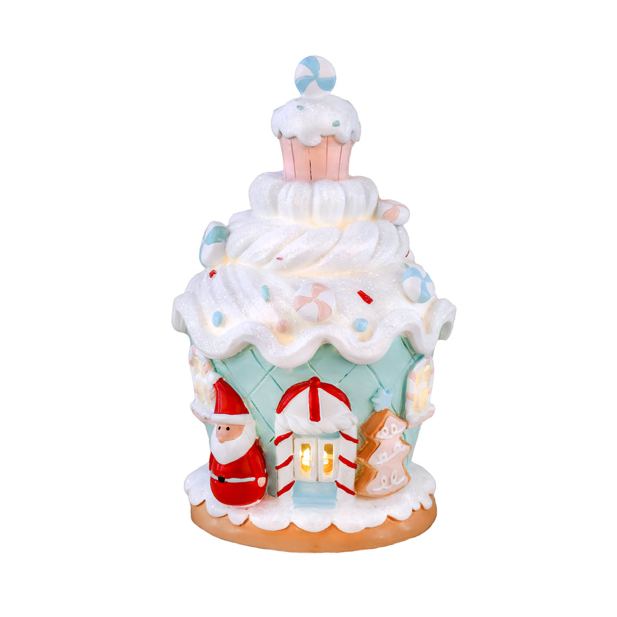 8 in. Santa Cake House with Lights - National Tree Company