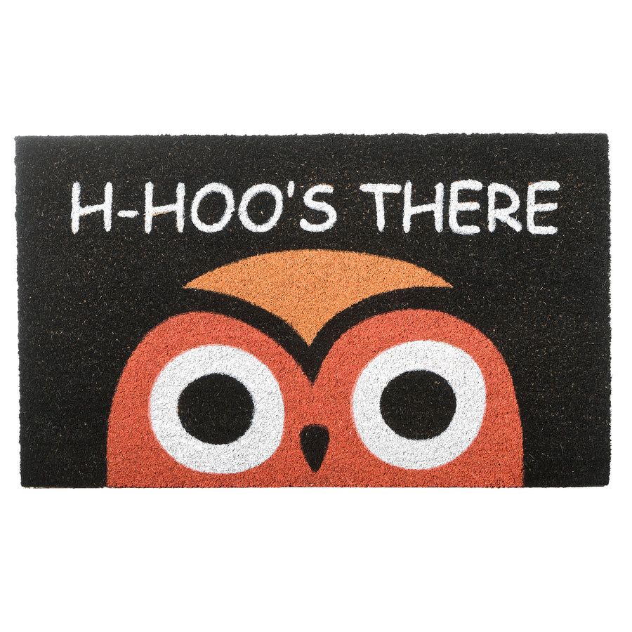 30 in. Halloween WHOS THERE Owl Doormat Decoration - National Tree Company