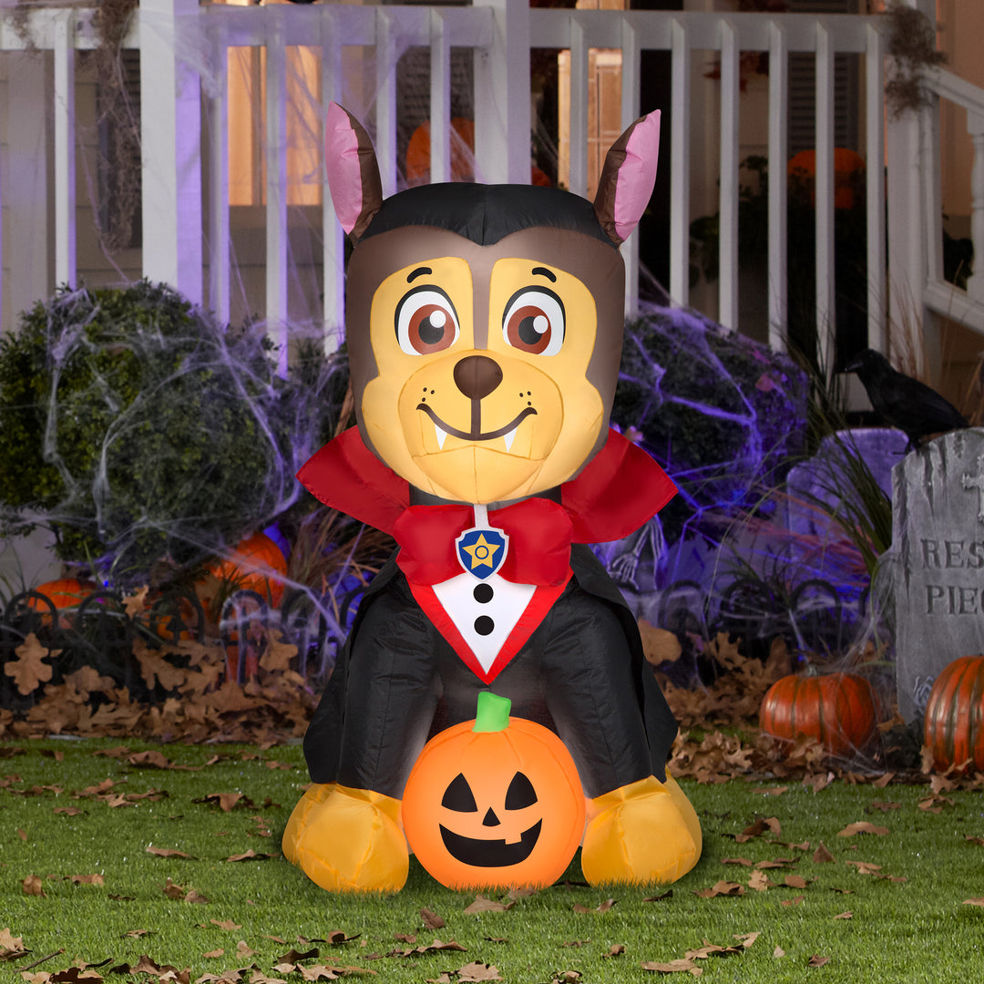 Halloween Inflatable Decoration, Black, Chase from Paw Patrol, Self Inflating, Plug In, 38 Inches