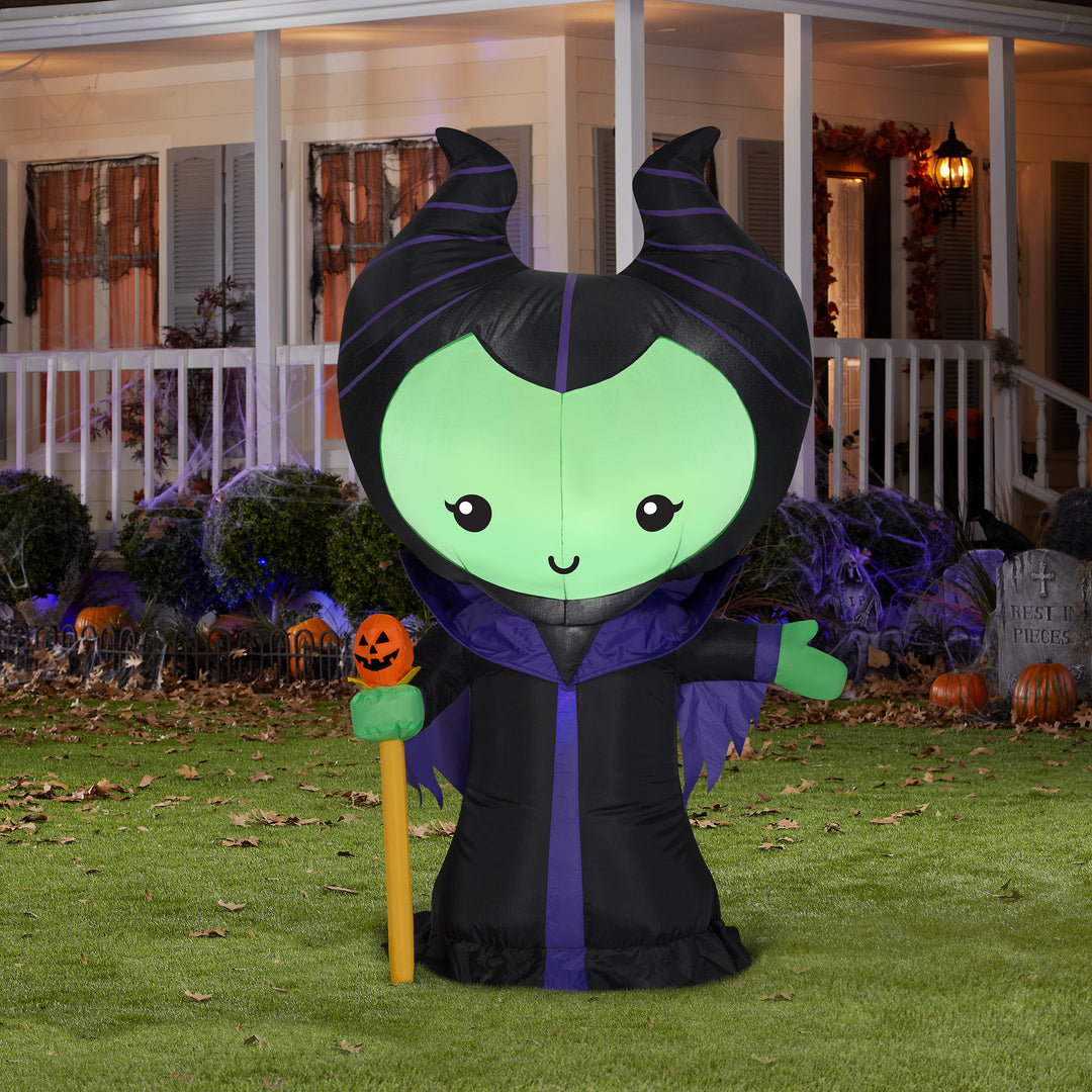 Halloween Inflatable Decoration, Black, Maleficient, Self Inflating, Plug In, 42 Inches