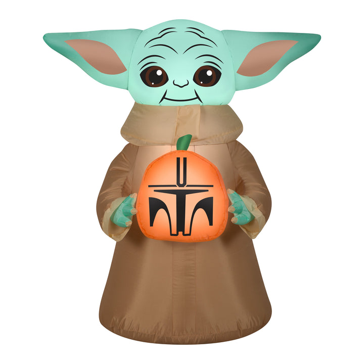 Halloween Inflatable Decoration, Green, Baby Yoda, Self Inflating, Plug In, 42 Inches