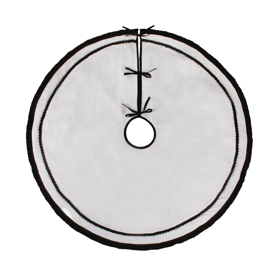 52 in. HGTV Home Collection White Tree Skirt with Black Trim - National Tree Company