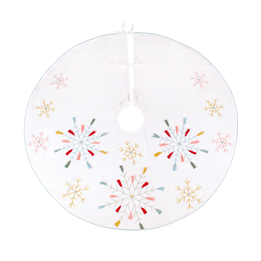 54 in. HGTV Home Collection Embroidered Boho Tree Skirt - National Tree Company