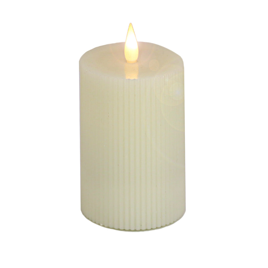 3 in. by 9 in. HGTV Home Collection Flameless Georgetown Pillar Candle, Ivory - National Tree Company