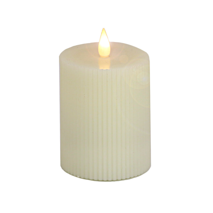 4 in. by 6 in. HGTV Home Collection Flameless Georgetown Pillar Candle, Ivory - National Tree Company