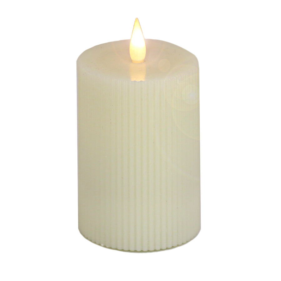4 in. by 10 in. HGTV Home Collection Flameless Georgetown Pillar Candle, Ivory - National Tree Company