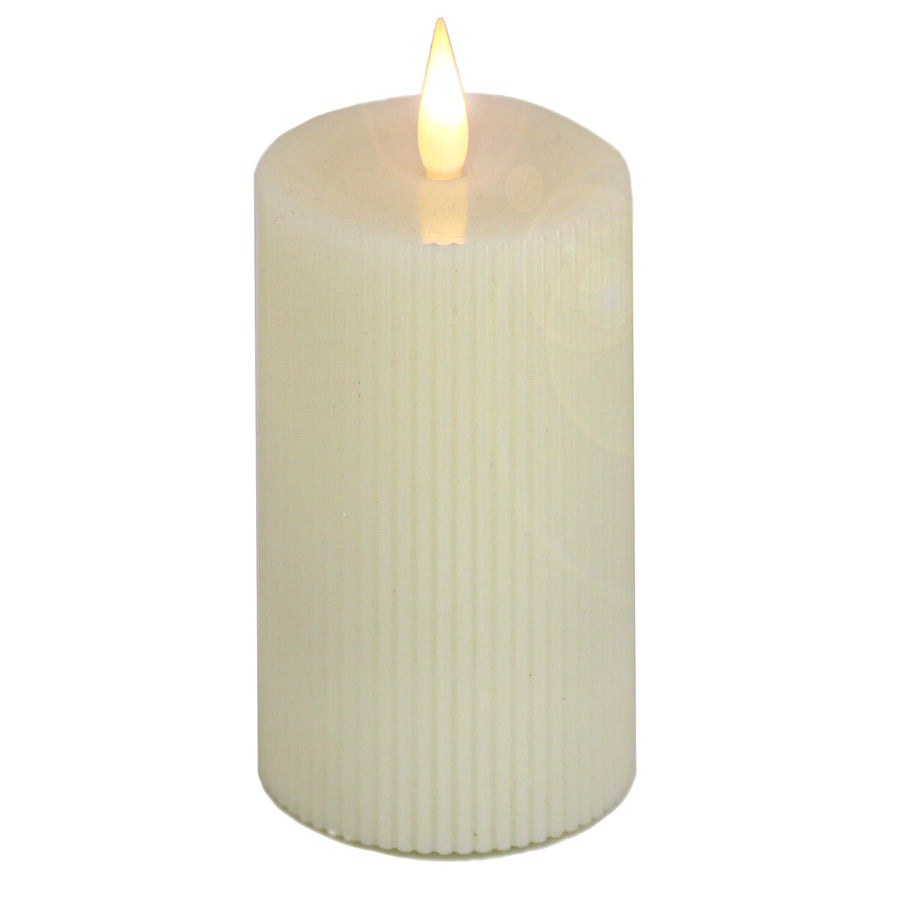 5 in. by 11 in. HGTV Home Collection Flameless Georgetown Pillar Candle, Ivory - National Tree Company
