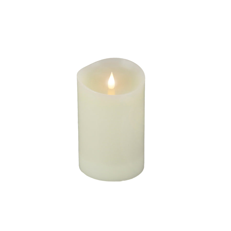 4 in. by 6 in. HGTV Home Collection Flameless Heritage Pillar Candle, Ivory - National Tree Company