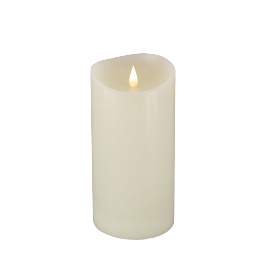 4 in. by 8 in. HGTV Home Collection Flameless Heritage Pillar Candle, Ivory - National Tree Company