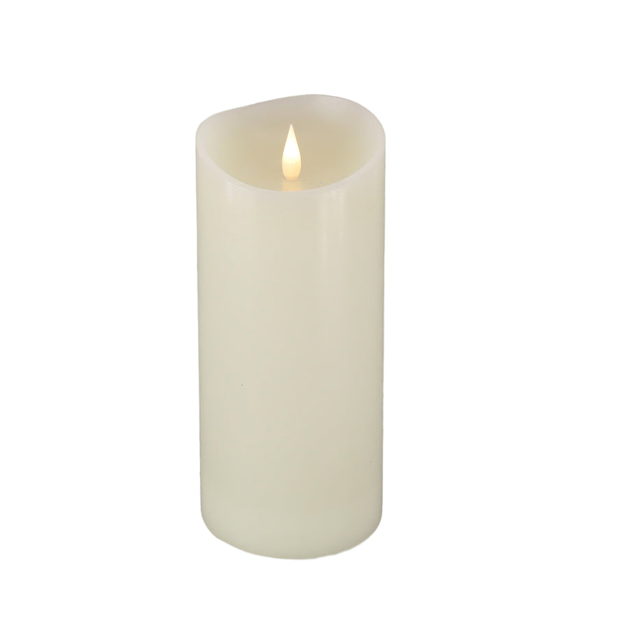 4 in. by 10 in. HGTV Home Collection Flameless Heritage Pillar Candle, Ivory - National Tree Company
