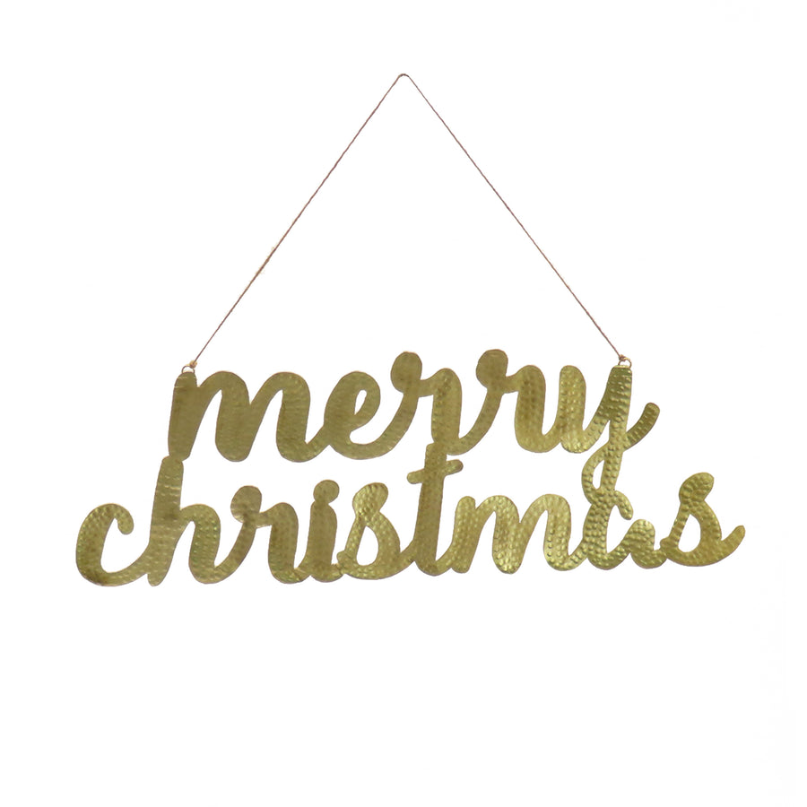 19 in. HGTV Home Collection Merry Christmas Metal Wall Decoration - National Tree Company