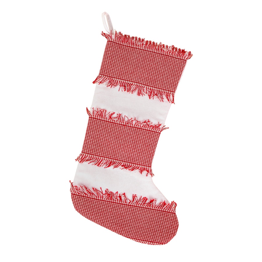 18 in. HGTV Home Collection Ric Rac Border Stocking - National Tree Company