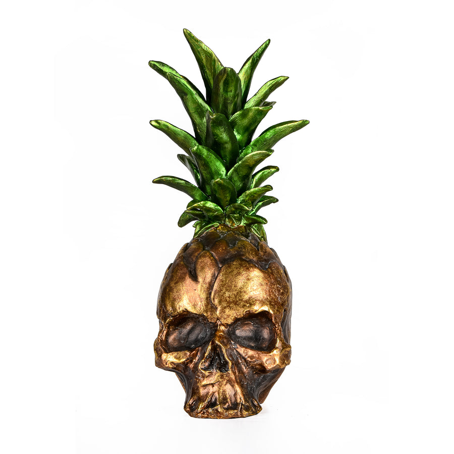 14 in. Halloween Pineapple Skull Tabletop Decoration - National Tree Company