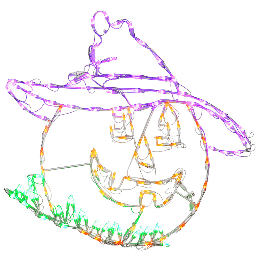 32 in. Halloween  Jack O Lantern Lighted Sign Decoration with LED Lights - National Tree Company