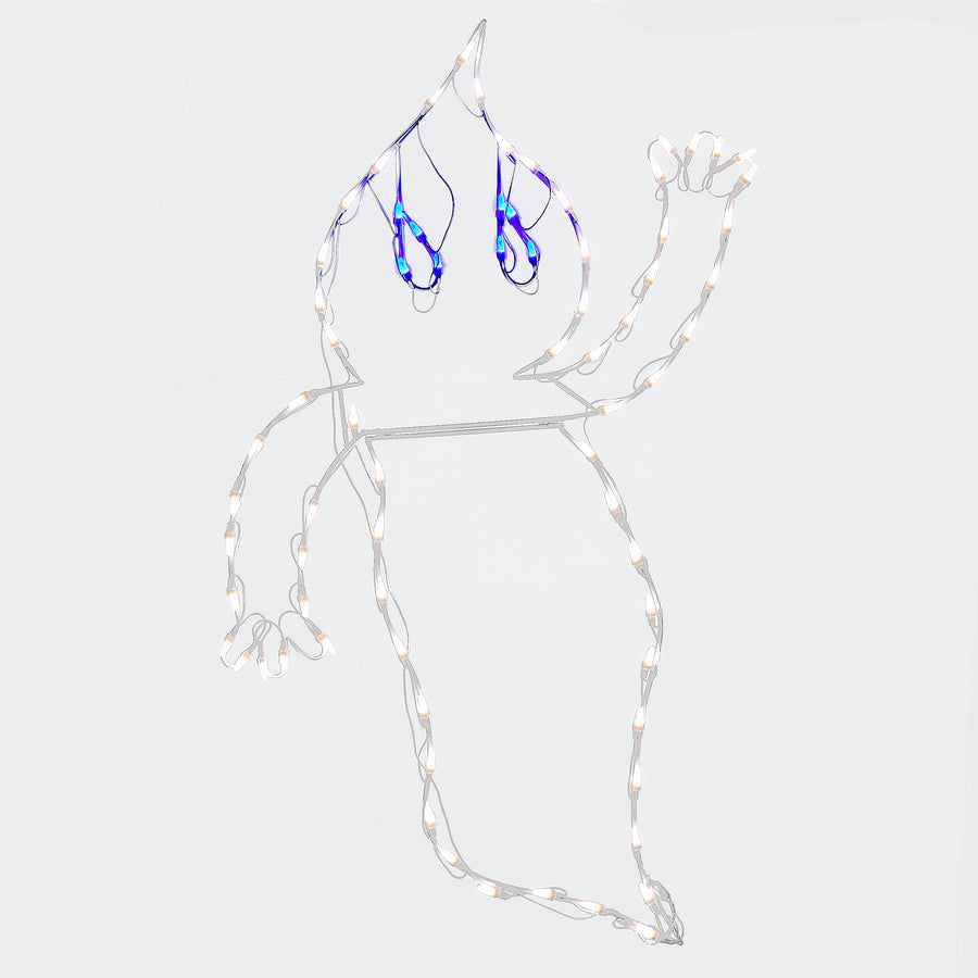 51 in. Halloween Waving Ghost Lighted Sign Decoration with LED Lights - National Tree Company