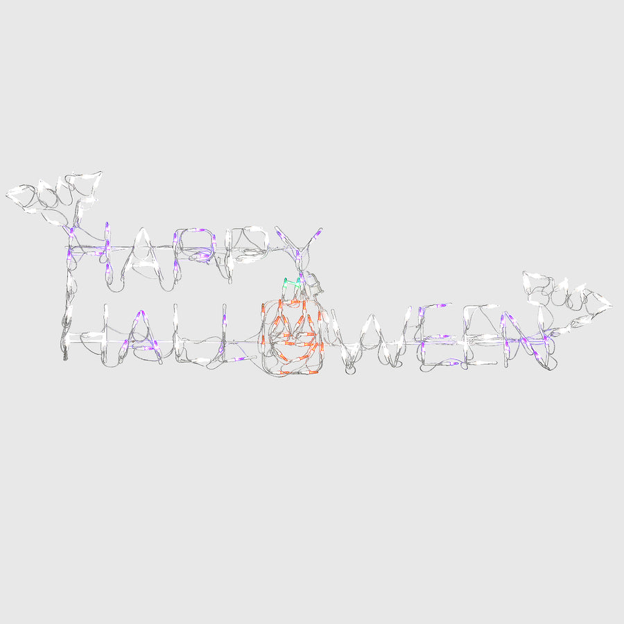 57 in. Halloween Happy Halloween Sign Lighted Sign Decoration with LED Lights - National Tree Company