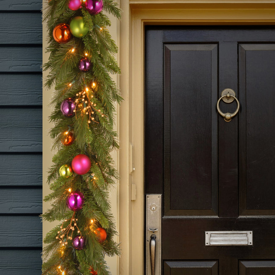 6 ft. Pre-Lit Kaleidoscope Garland with Warm White LED Lights