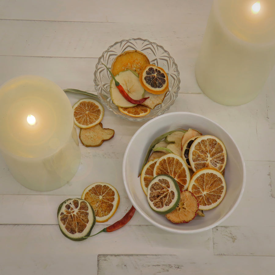 6 in. 250 Gram Mixed Potpourri- Citrus, Sliced Red and Green Apples, Red Chiles, and Eucalyptus Leaves