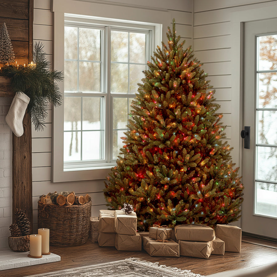7.5 ft. Pre-Lit Natural Fraser Fir Tree with Multicolor Lights
