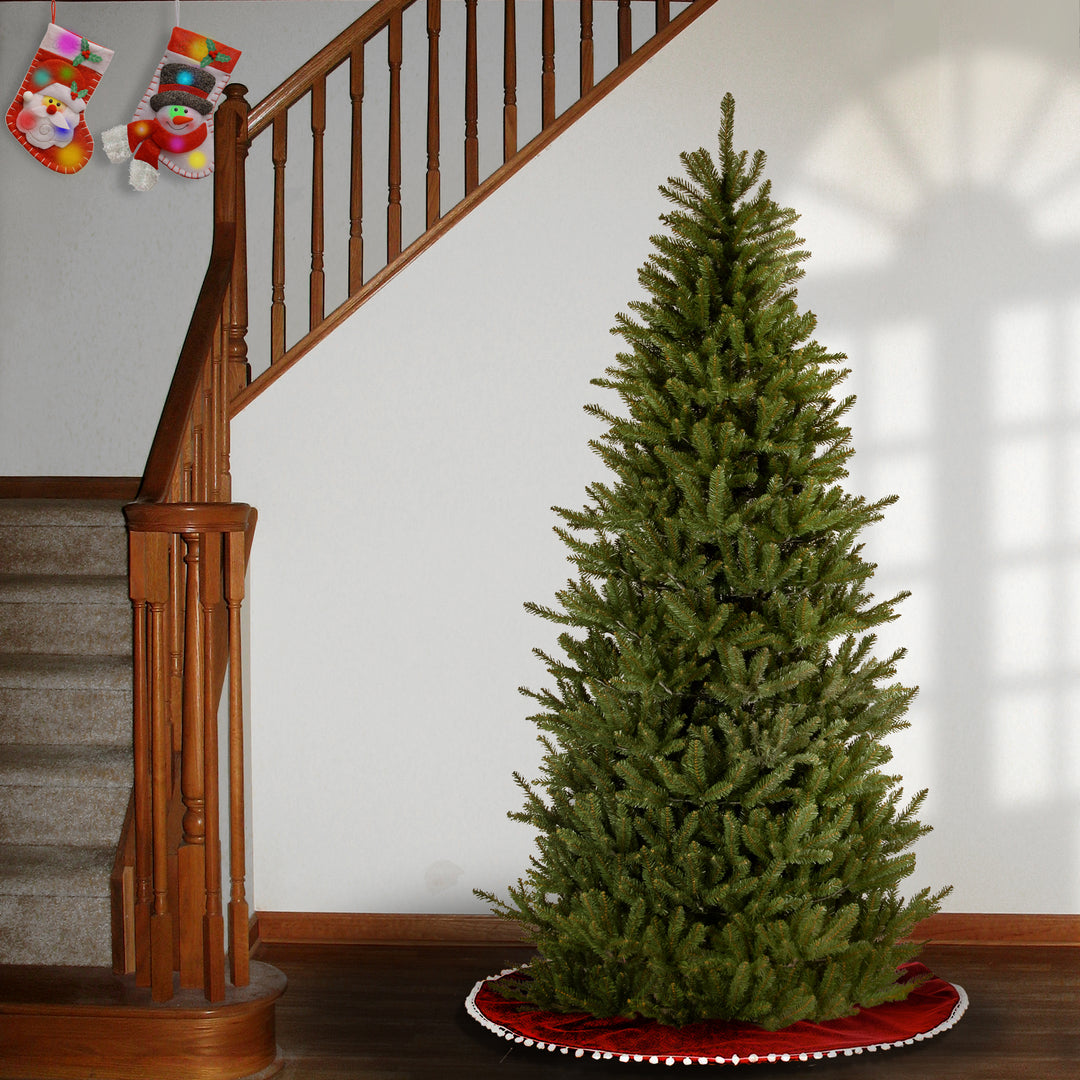 Artificial Slim Christmas Tree, Green, Natural Fraser Fir, Includes Stand, 6.5 Feet