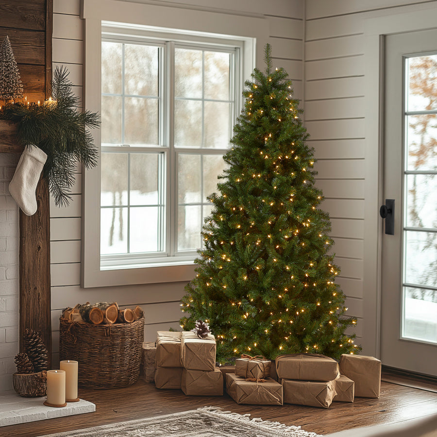 6 ft. Pre-Lit North Valley Spruce Tree with Clear Lights