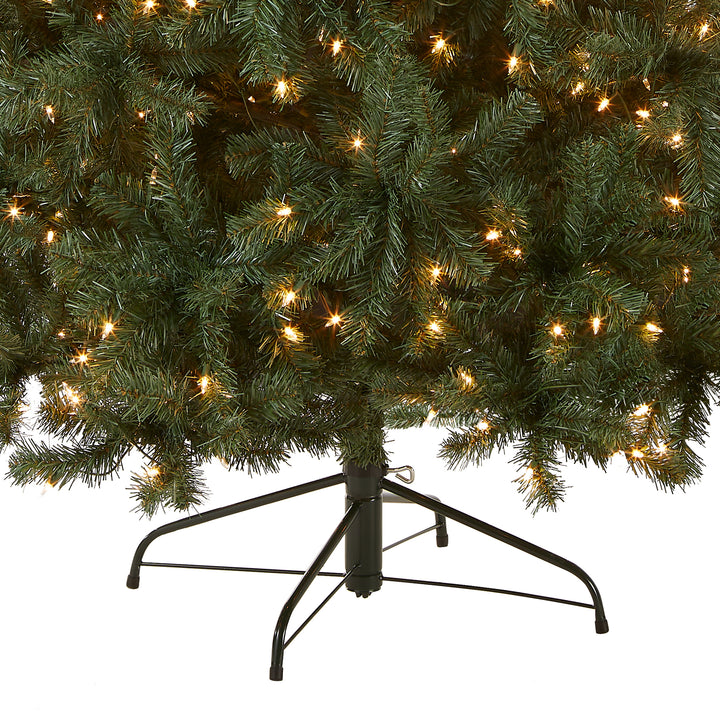 Pre-Lit Artificial Full Christmas Tree, Blue, North Valley Spruce, White Lights, Includes Stand, 6.5 feet