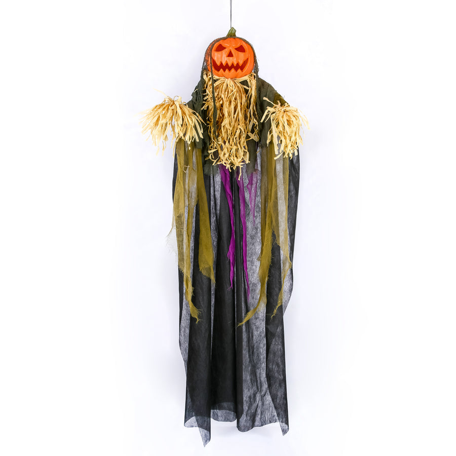6 ft. Halloween Pre-Lit Sound Activated Animated Hanging Scarecrow with LED Lights - National Tree Company
