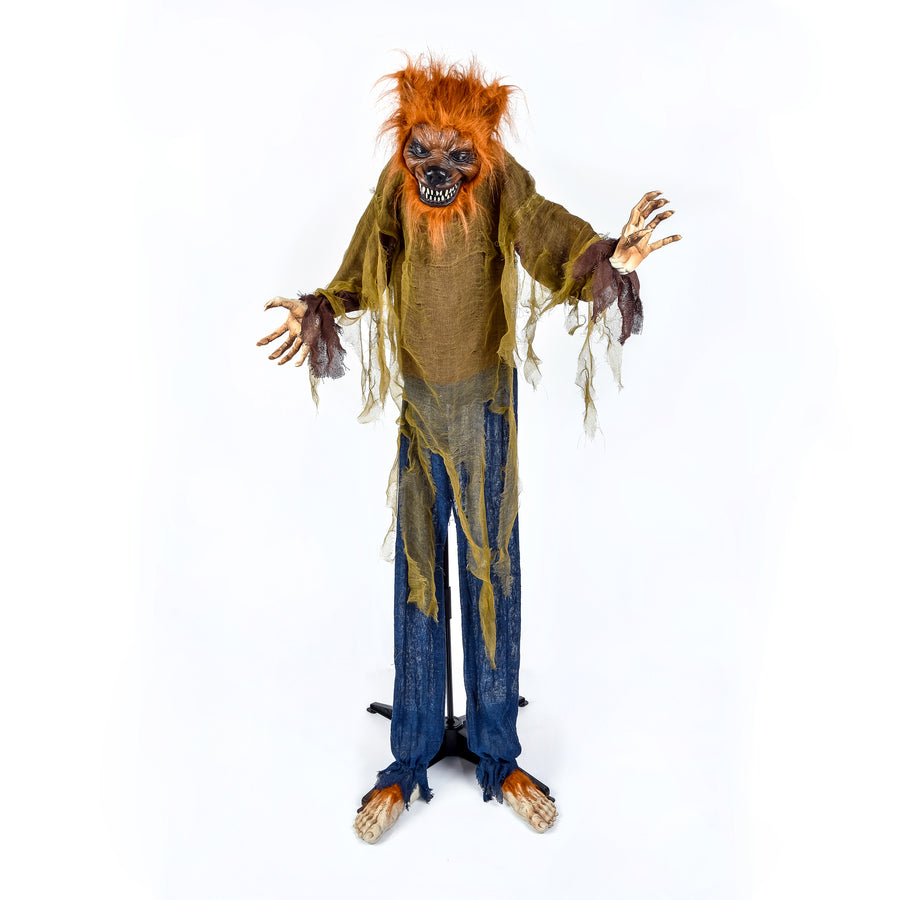 63 in. Halloween Pre-Lit Sound Activated Animated Werewolf with LED Lights - National Tree Company