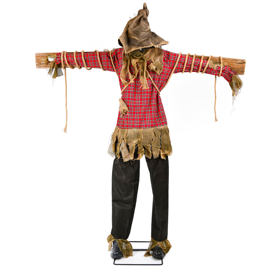76 in. Halloween Pre-Lit Sound Activated Animated Spooky Scarecrow with LED Lights - National Tree Company