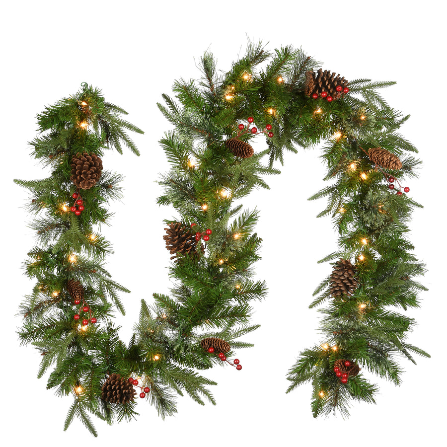 9 ft. Pre-Lit Colonial Fir Garland with Clear Lights - National Tree Company