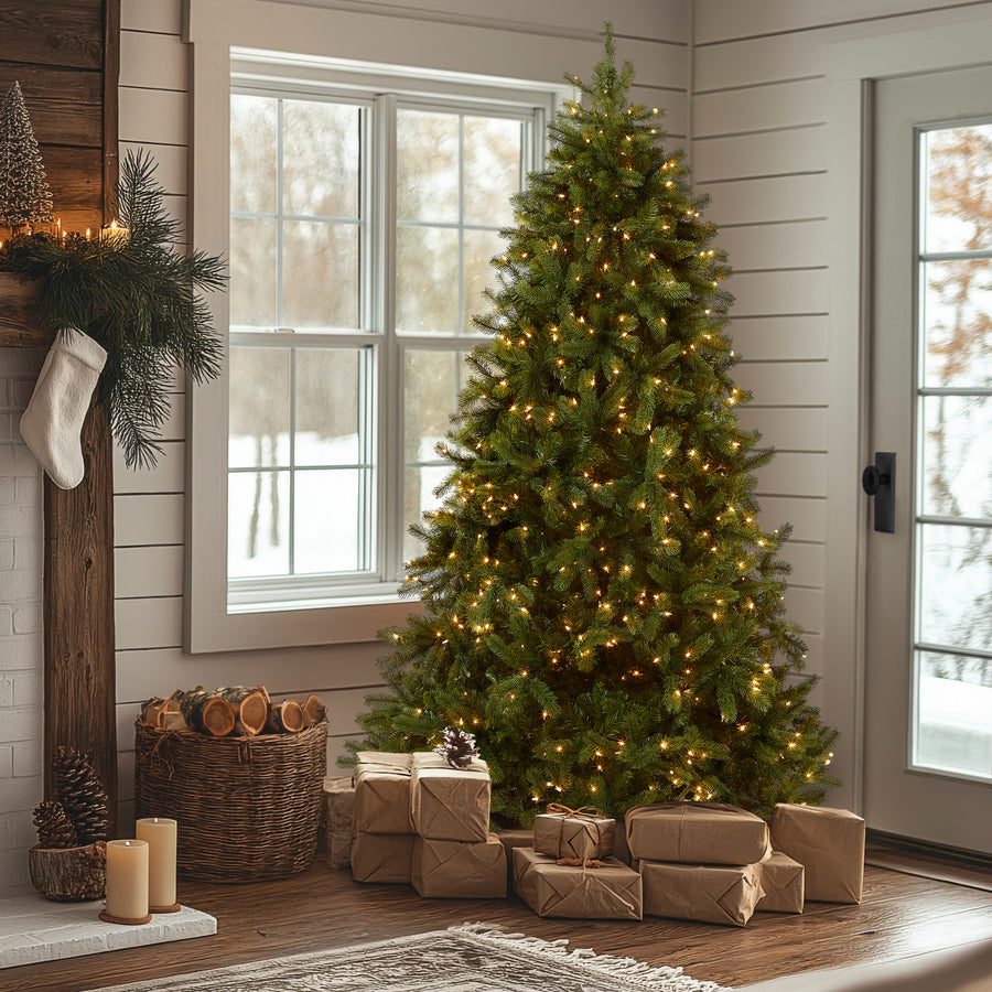 7.5 ft. Pre-Lit Downswept Douglas Fir Tree with 750 Clear Lights & 1867 Branch Tips