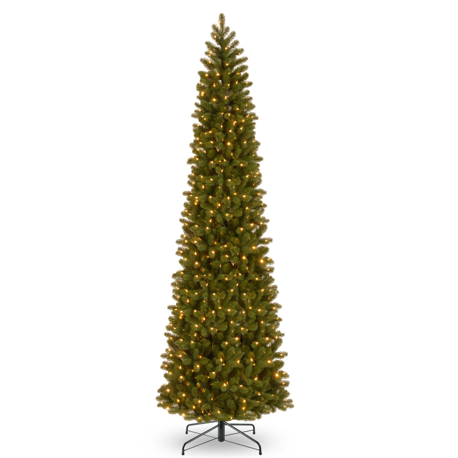 12 ft. Pre-Lit Downswept Douglas Fir Pencil Slim Tree with Dual Color LED Lights - National Tree Company