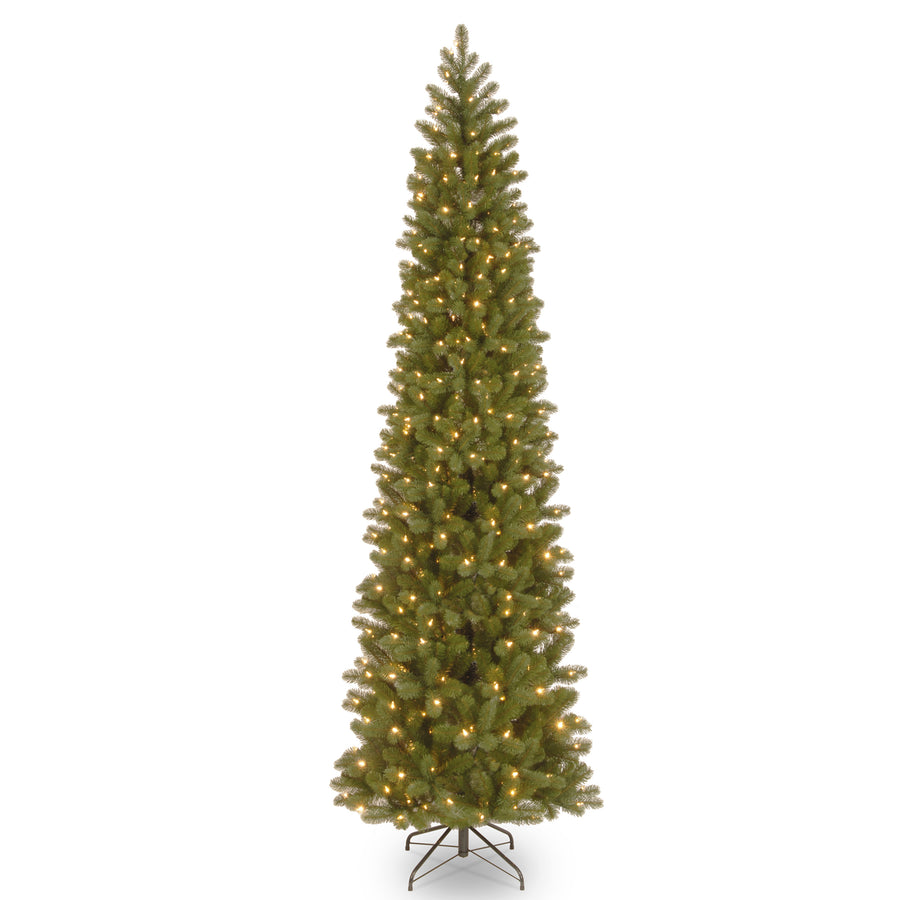 9 ft. Pre-Lit Downswept Douglas Fir Pencil Slim Tree with Dual Color LED Lights - National Tree Company