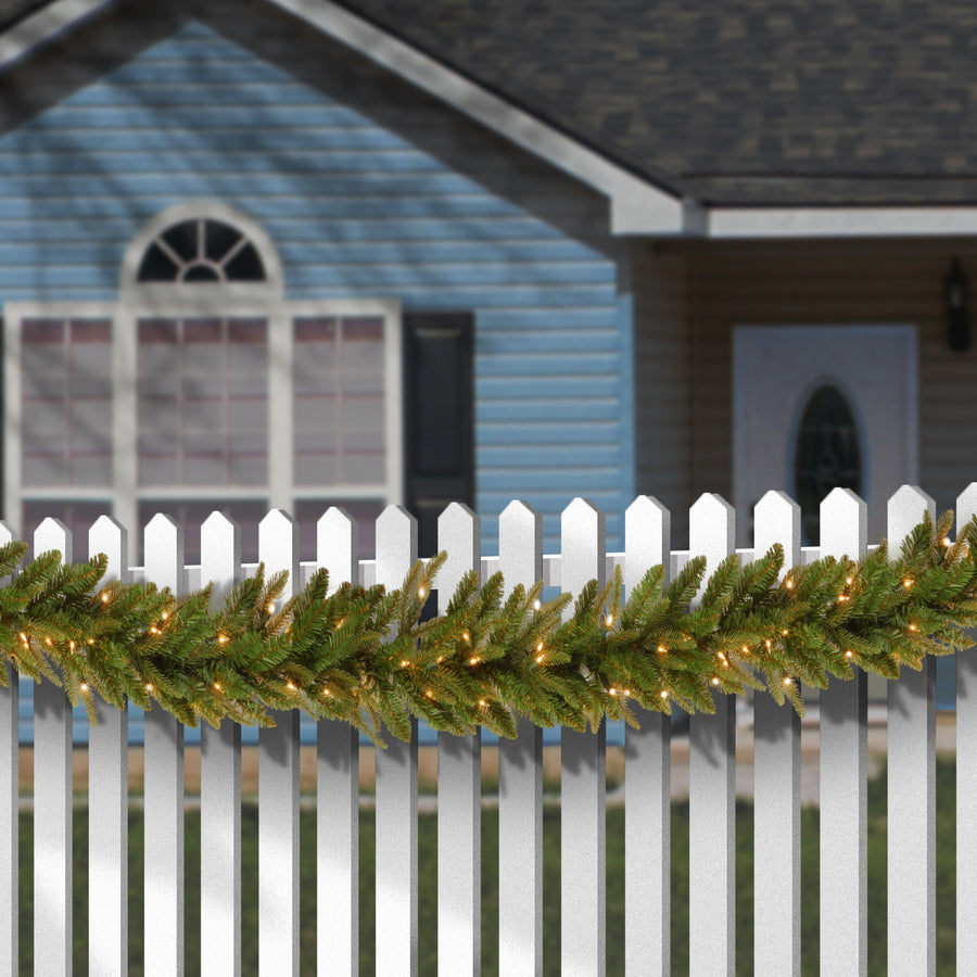9 ft. Pre-Lit Fraser Grande Garland with Clear Lights