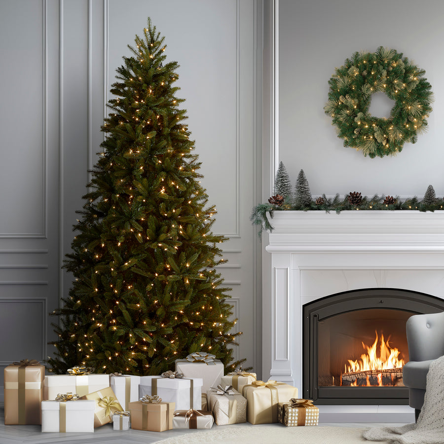 7.5 ft. Pre-Lit Grande Fir Medium Tree with Clear Lights